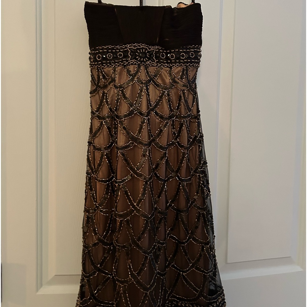 Sue Wong vintage beaded mini dress strapless